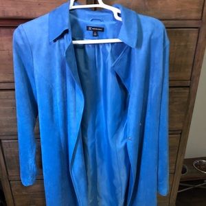 INC Blue Long Jacket. Suede material.